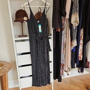 Elegant Black Striped Jumpsuit